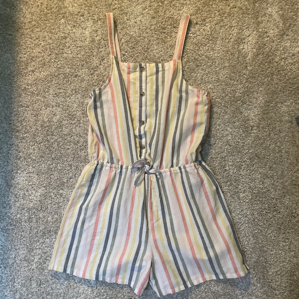 Rainbow striped romper